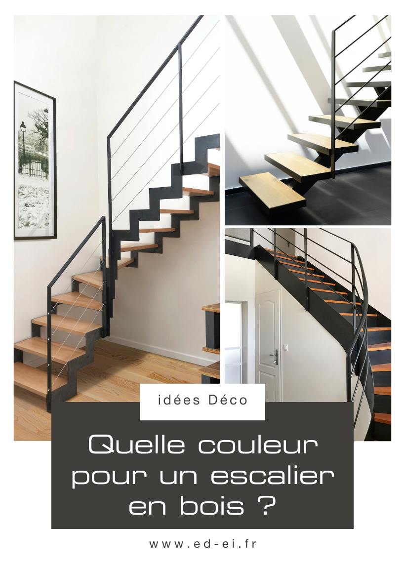 Choisir une couleur sombre pour un escalier avec des marches bois.